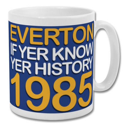 Everton If Yer Know Yer History Wraparound Mug with Player Choice