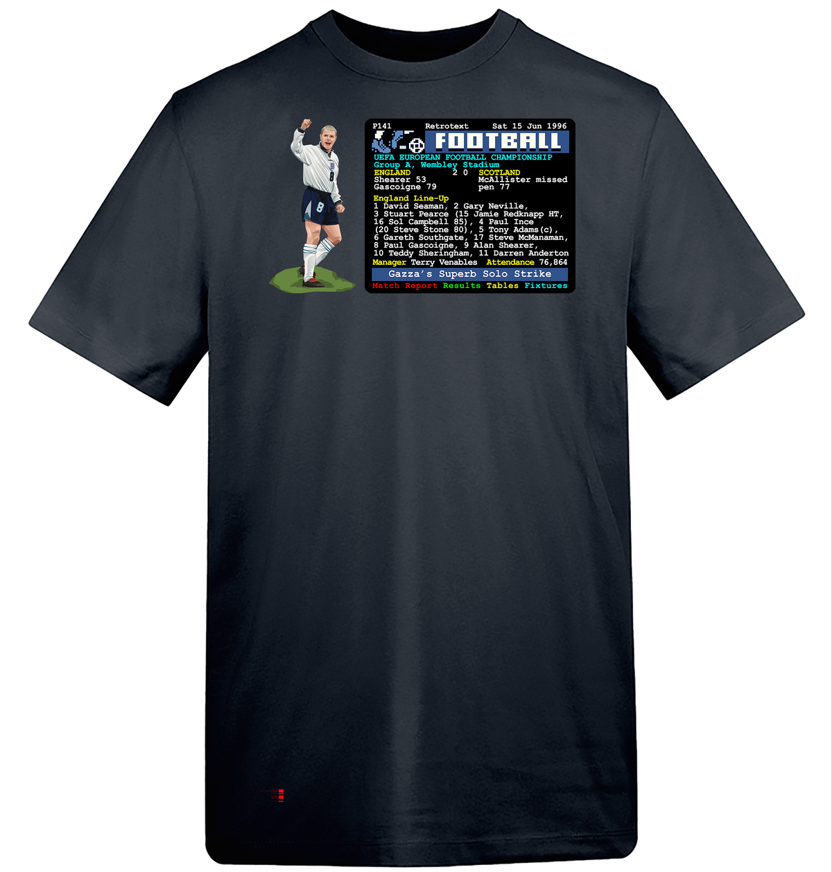 Euro96 Gazza's Wonder Goal v Scotland T-Shirt