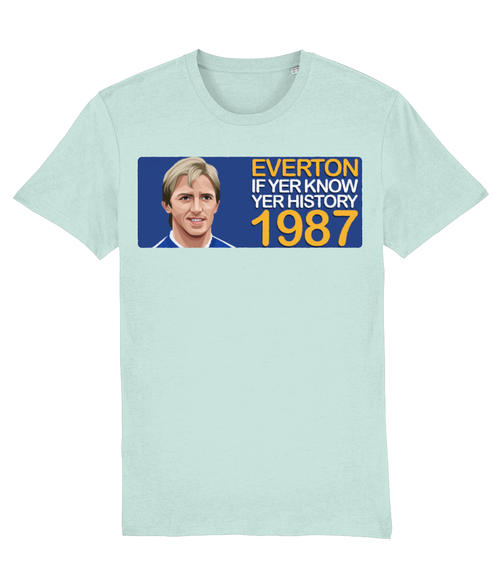 Everton 1987 Gary Stevens If Yer Know Yer History Unisex T-Shirt