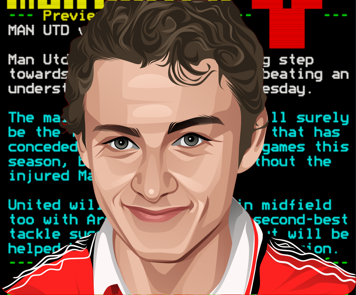Retrotext The Big Matches Of The Day 1990s book cover featuring a stylized digital illustration of a young footballer