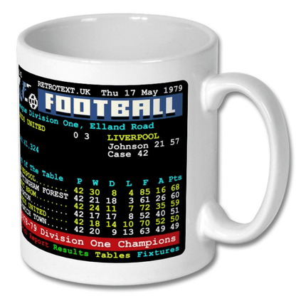 Liverpool 1979 Division One Champions Bob Paisley Teletext Mug