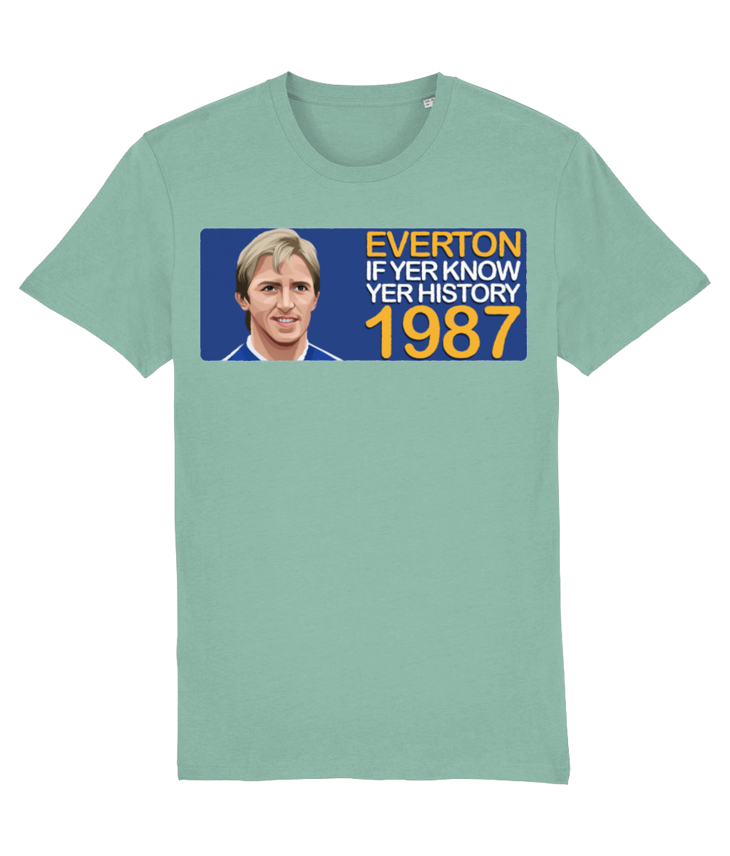 Everton 1987 Gary Stevens If Yer Know Yer History Unisex T-Shirt