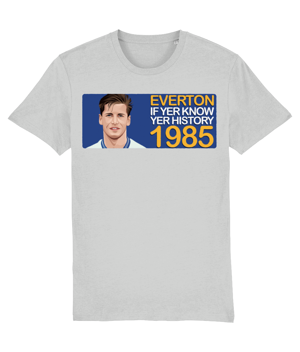 Everton 1985 Paul Bracewell If Yer Know Yer History Unisex T-Shirt