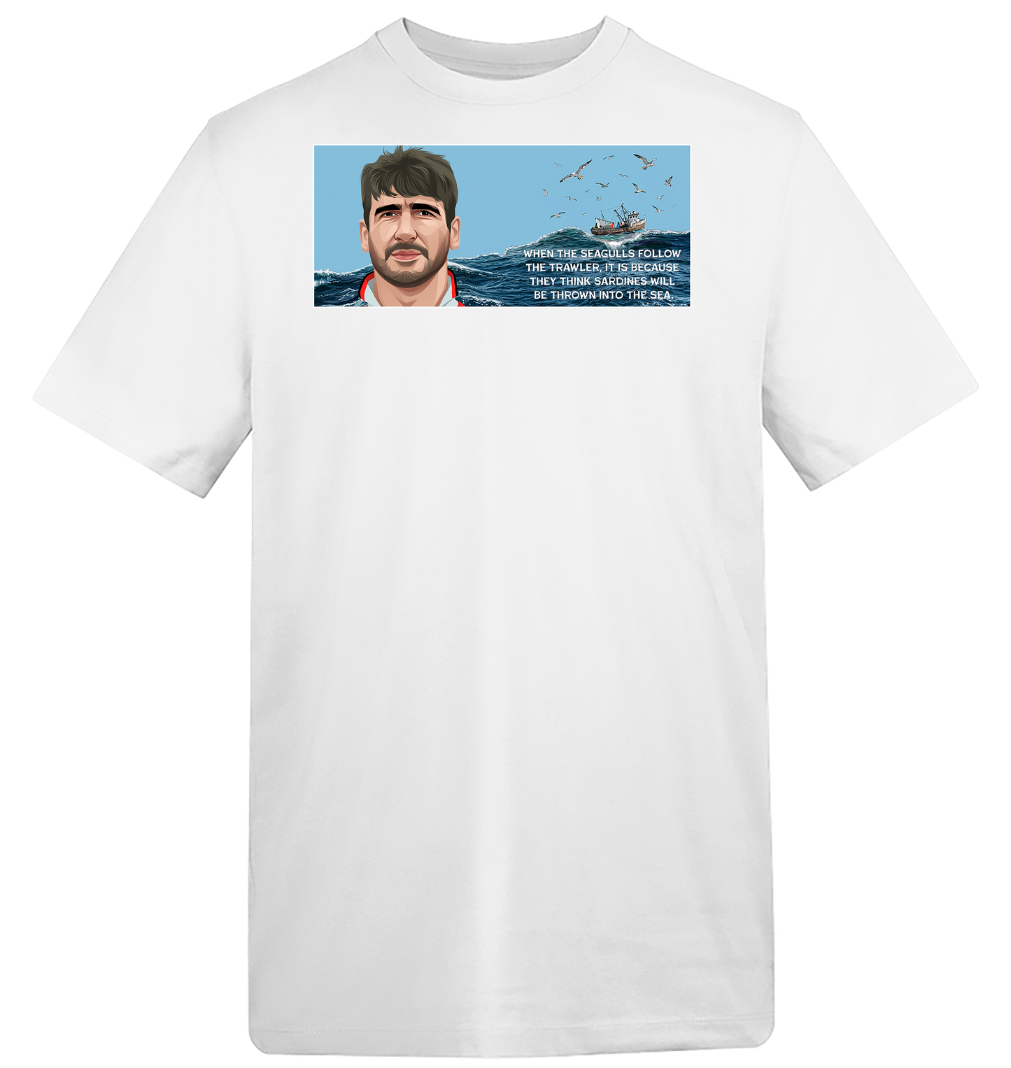 1995 Eric Cantona Seagulls and Sardines T-Shirt