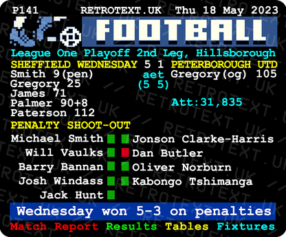 Sheffield Wednesday 2023 Playoff Semi-Final Winners Teletext Mug