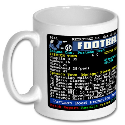 Ipswich Town 2023 Promotion Party Conor Chaplin Teletext Mug