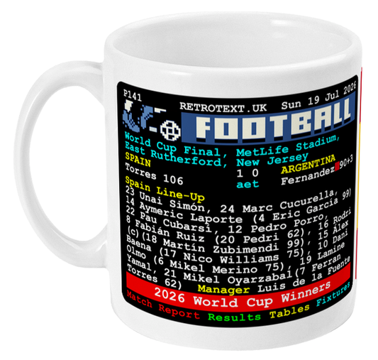 Spain 2026 World Cup Winners Teletext Mug