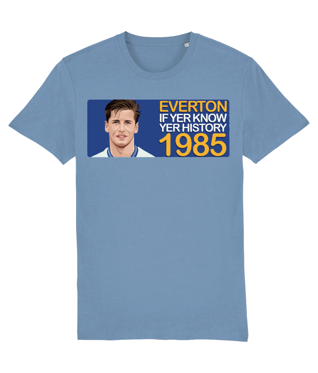 Everton 1985 Paul Bracewell If Yer Know Yer History Unisex T-Shirt
