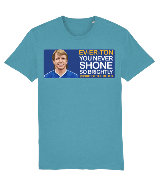 Everton Trevor Steven The Spirit Of The Blues Unisex T-Shirt Stanley/Stella Retrotext Atlantic Blue XX-Small 