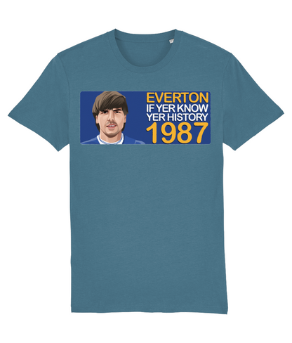 Everton 1987 Graeme Sharp If Yer Know Yer History Unisex T-Shirt