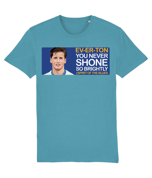 Everton Paul Bracewell The Spirit Of The Blues Unisex T-Shirt Stanley/Stella Retrotext Atlantic Blue XX-Small 