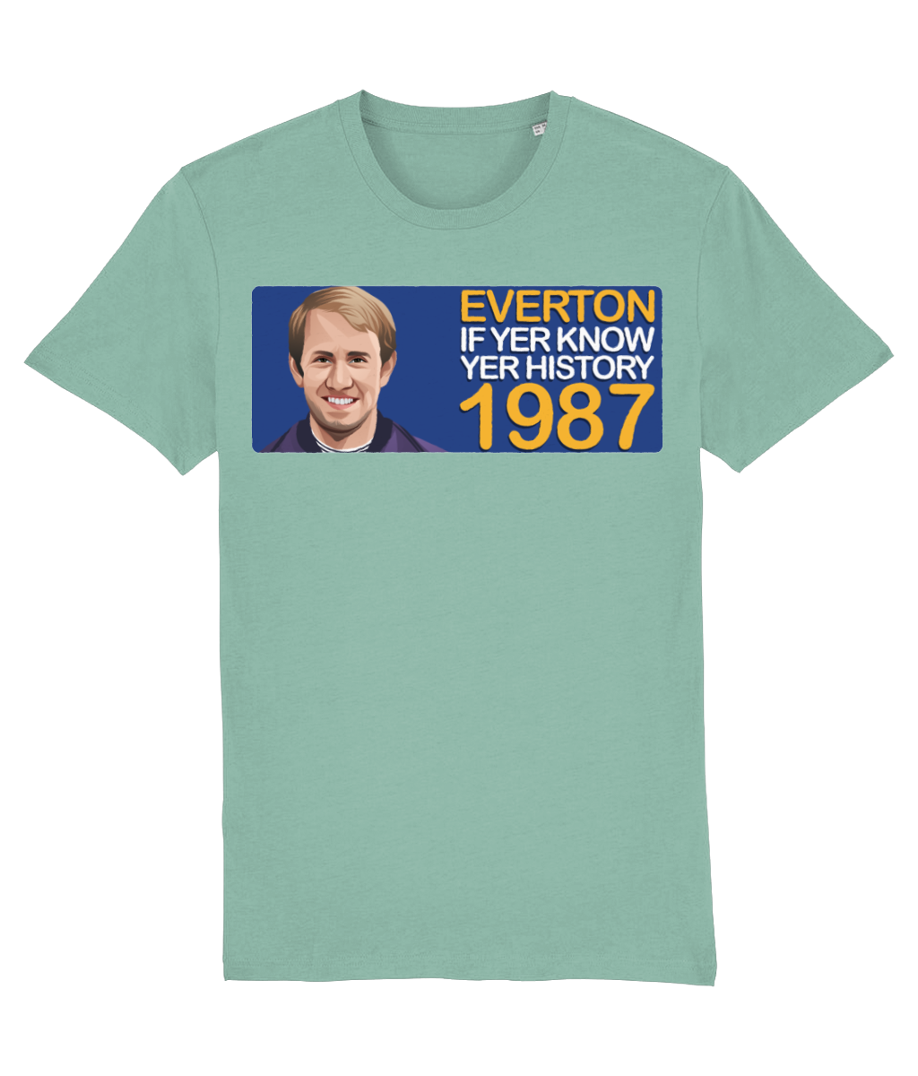 Everton 1987 Howard Kendall If Yer Know Yer History Unisex T-Shirt