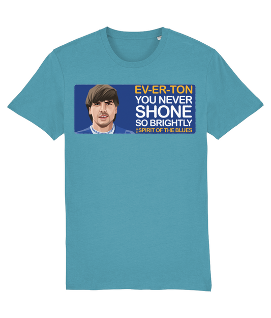 Everton Graeme Sharp The Spirit Of The Blues Unisex T-Shirt Stanley/Stella Retrotext Atlantic Blue XX-Small 