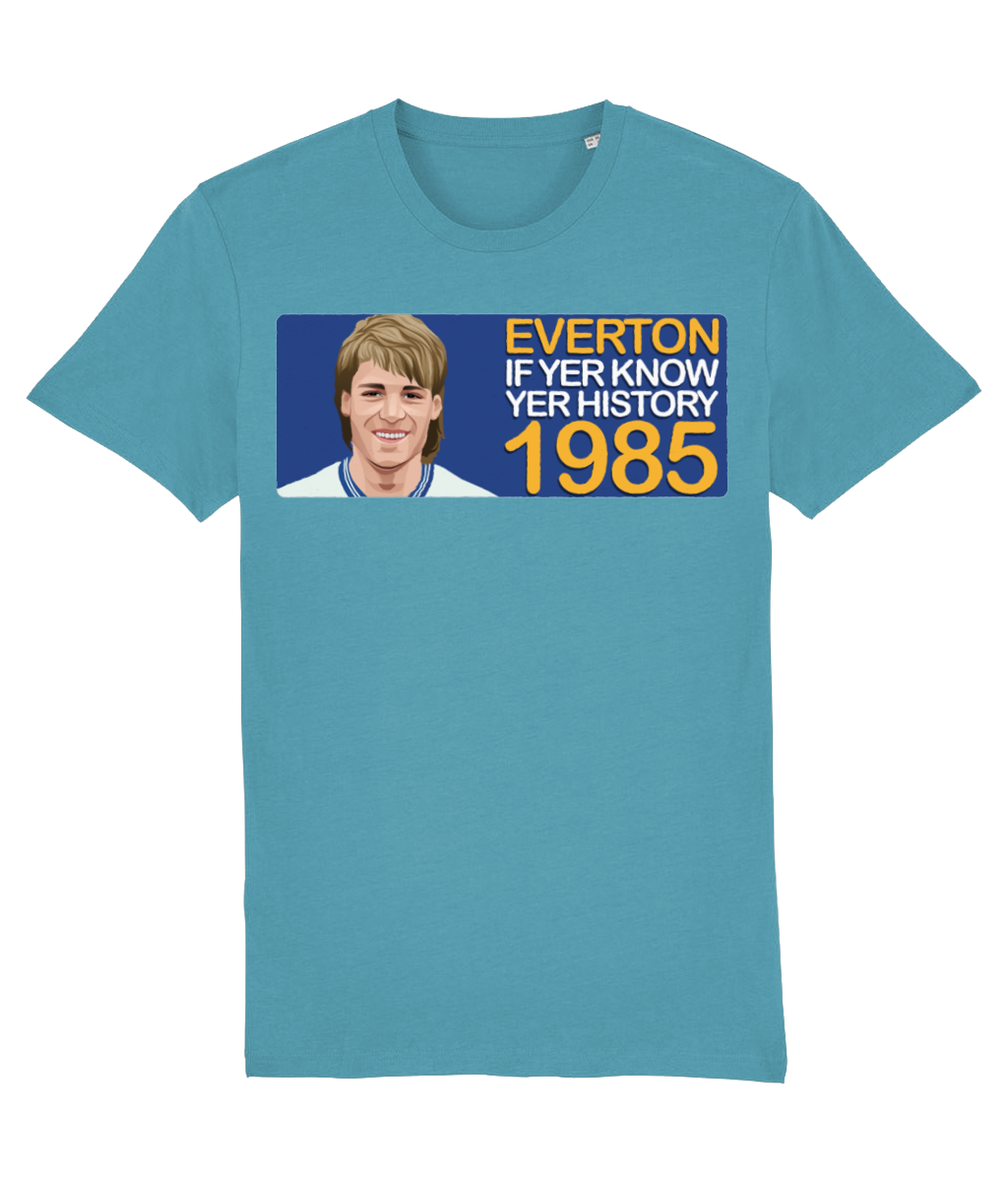Everton 1985 Pat van den Hauwe If Yer Know Yer History Unisex T-Shirt