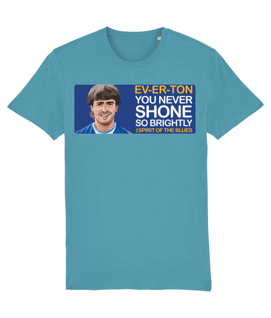 Everton Kevin Ratcliffe The Spirit Of The Blues Unisex T-Shirt Stanley/Stella Retrotext Atlantic Blue XX-Small 