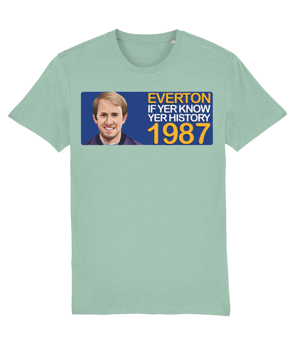 Everton 1987 Howard Kendall If Yer Know Yer History Unisex T-Shirt