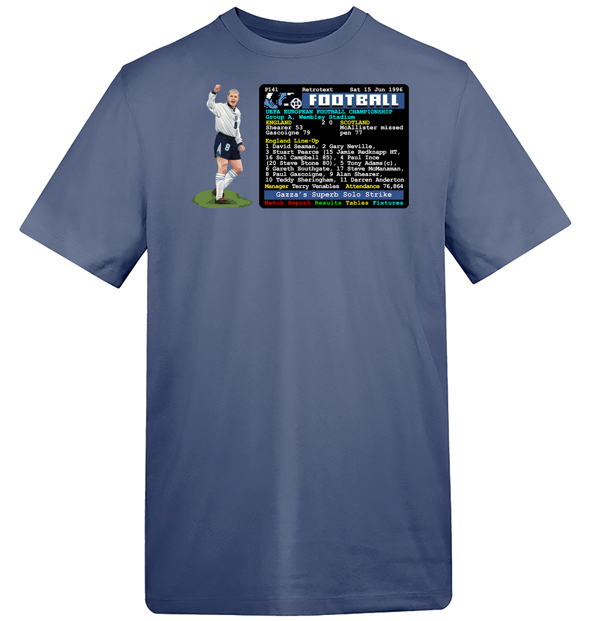 Euro96 Gazza's Wonder Goal v Scotland T-Shirt