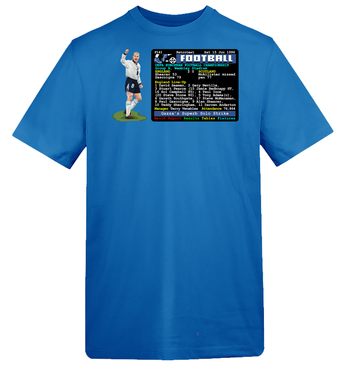 Euro96 Gazza's Wonder Goal v Scotland T-Shirt