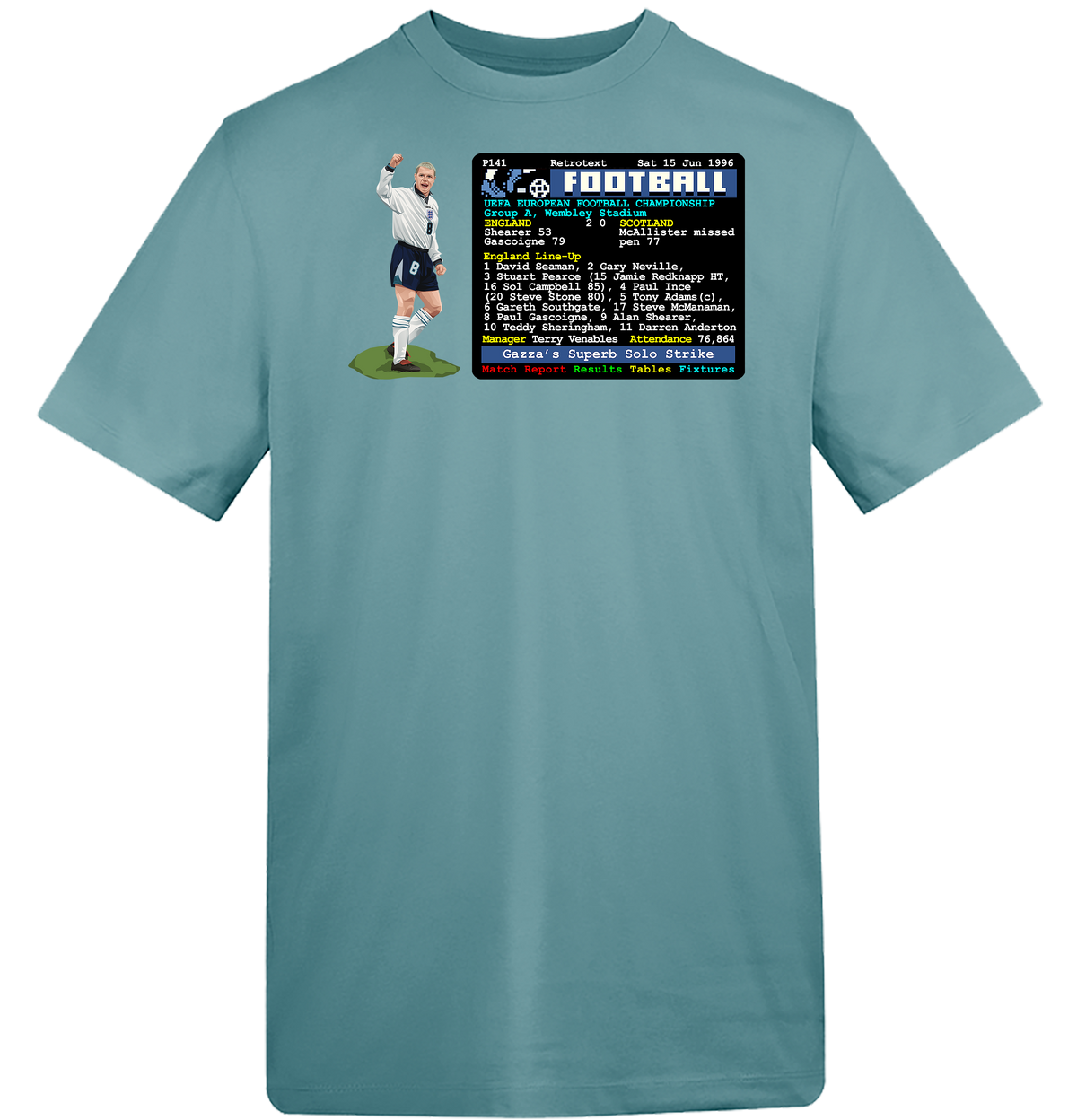 Euro96 Gazza's Wonder Goal v Scotland T-Shirt