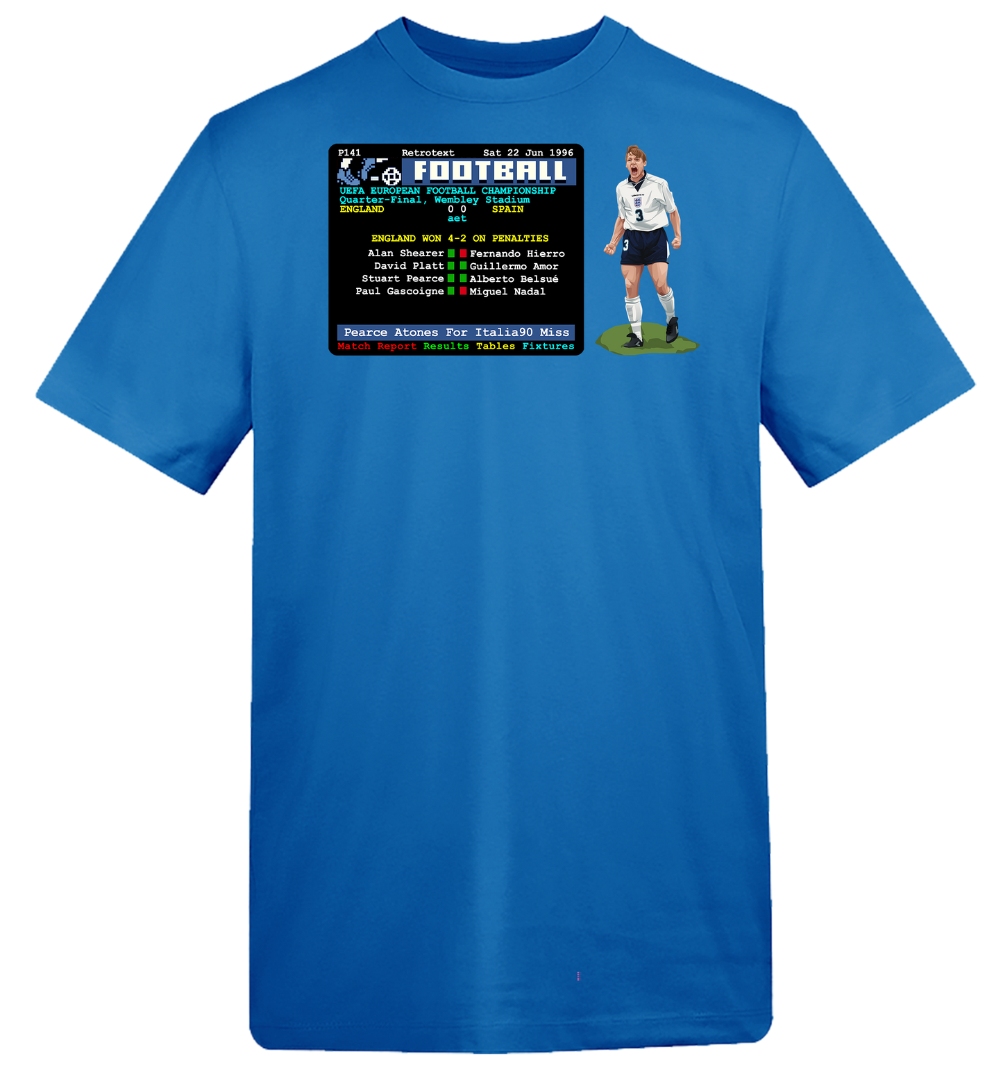 Euro96 Stuart Pearce Penalty v Spain T-Shirt