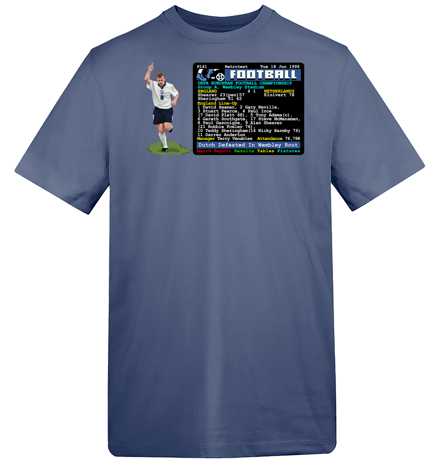 Euro96 Shearer Double v Netherlands T-Shirt