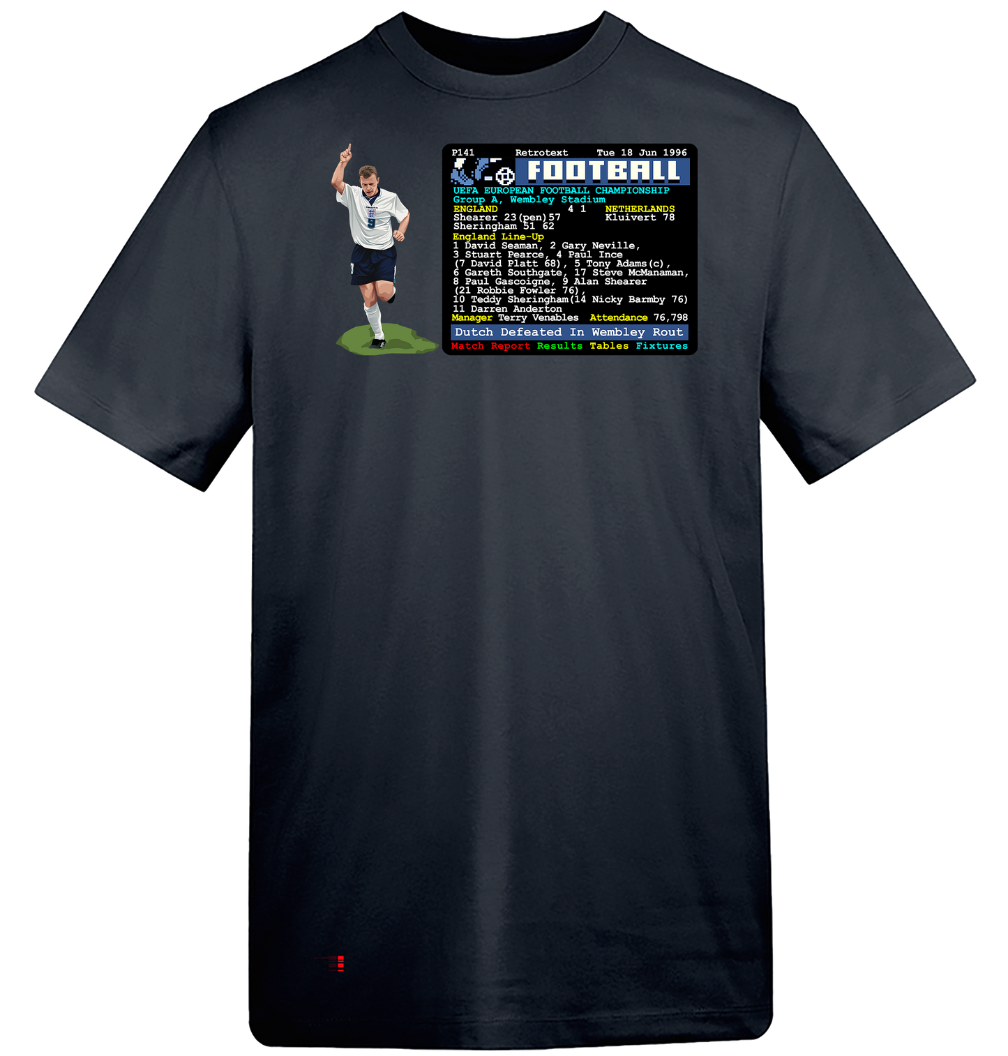 Euro96 Shearer Double v Netherlands T-Shirt