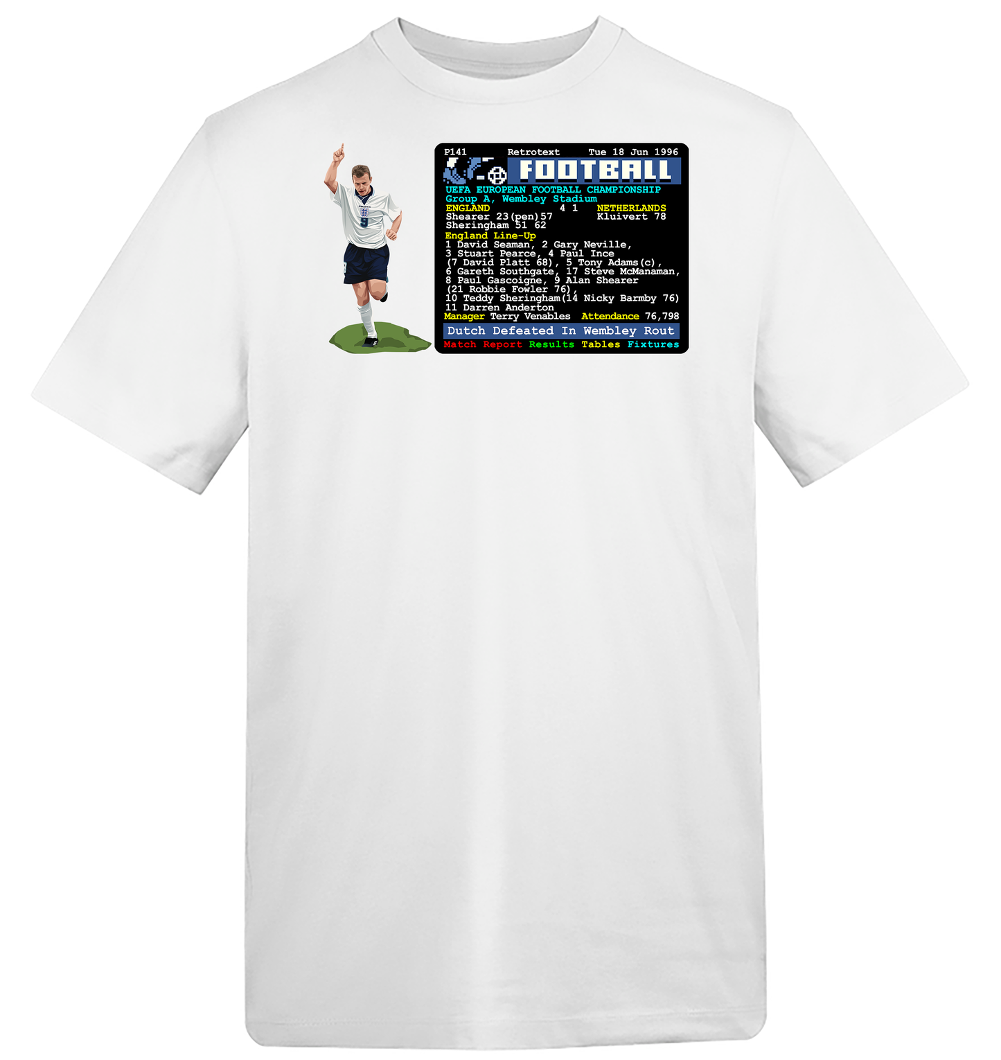 Euro96 Shearer Double v Netherlands T-Shirt