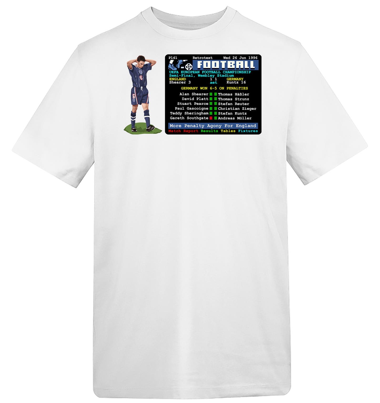 Euro96 Gareth Southgate Missed Penalty T-Shirt