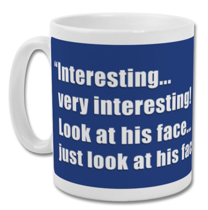 Barry Davies 'Look At His Face' Wraparound Mug