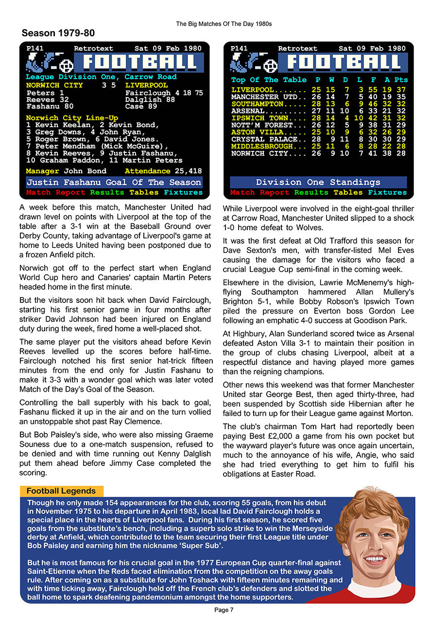 The Big Matches Of The Day 1980s featuring Liverpool