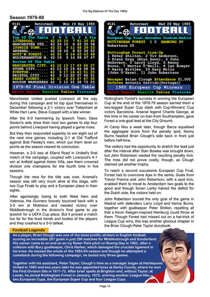 The Big Matches Of The Day 1980s featuring Nottingham Forest