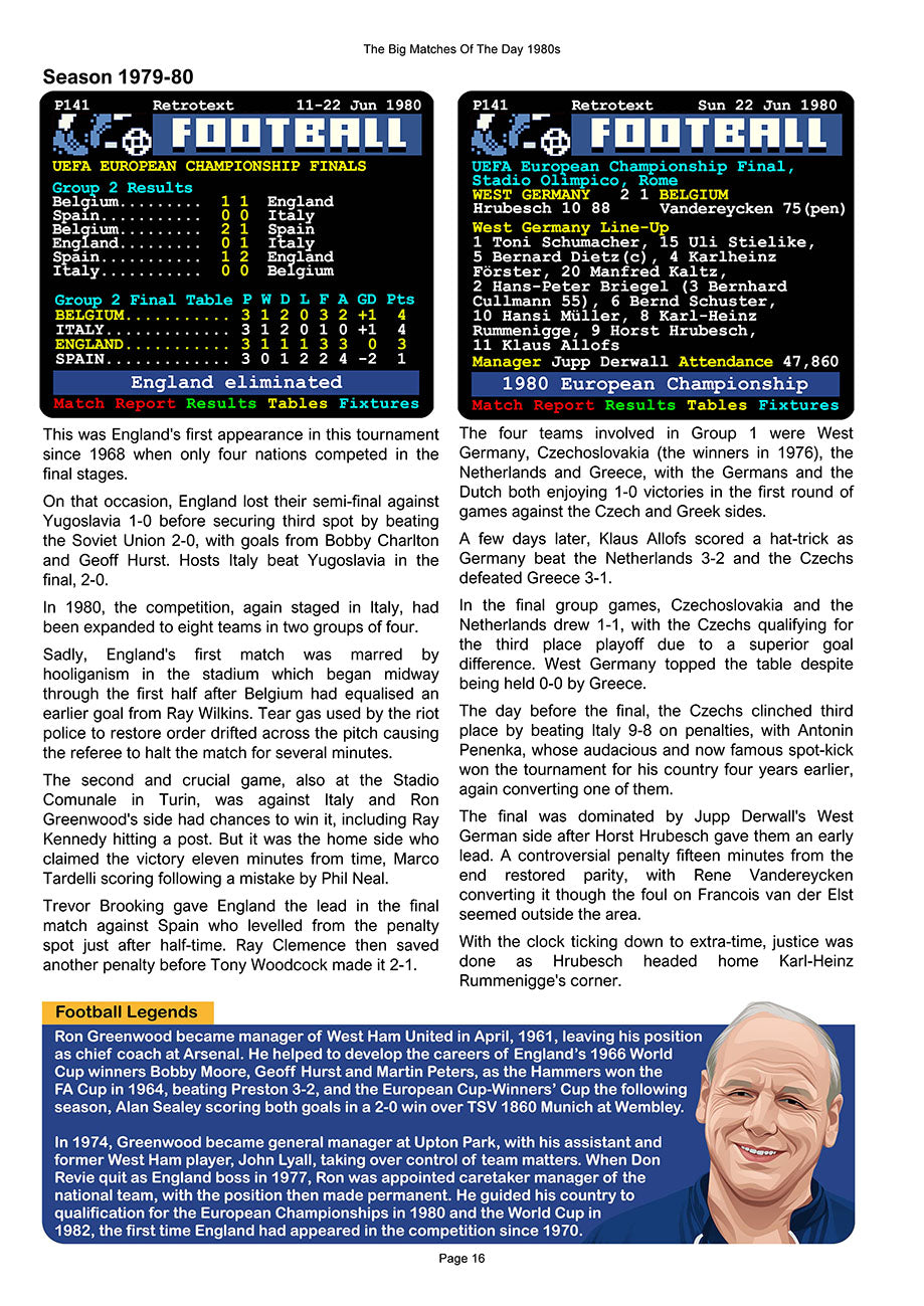 The Big Matches Of The Day 1980s featuring England