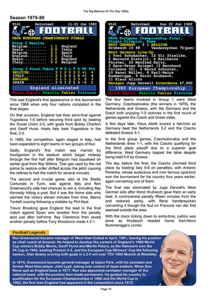 The Big Matches Of The Day 1980s featuring England