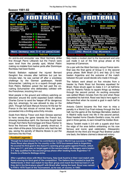 The Big Matches Of The Day 1980s featuring the World Cup