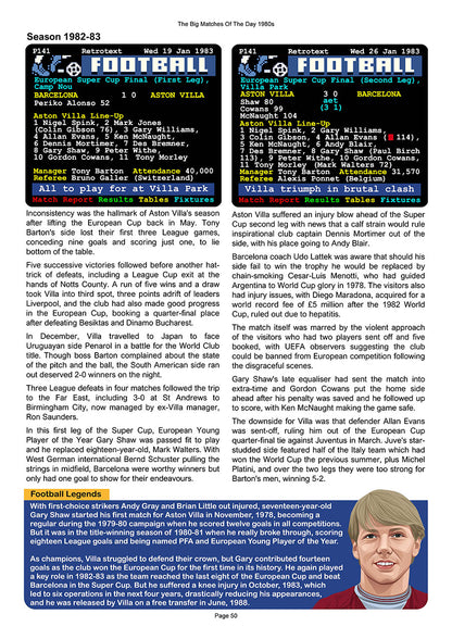 The Big Matches Of The Day 1980s featuring Aston Villa