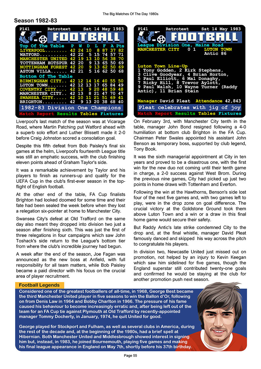 The Big Matches Of The Day 1980s featuring Luton Town