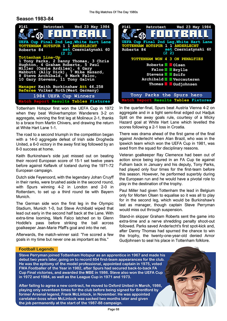 The Big Matches Of The Day 1980s featuring Tottenham Hotspur