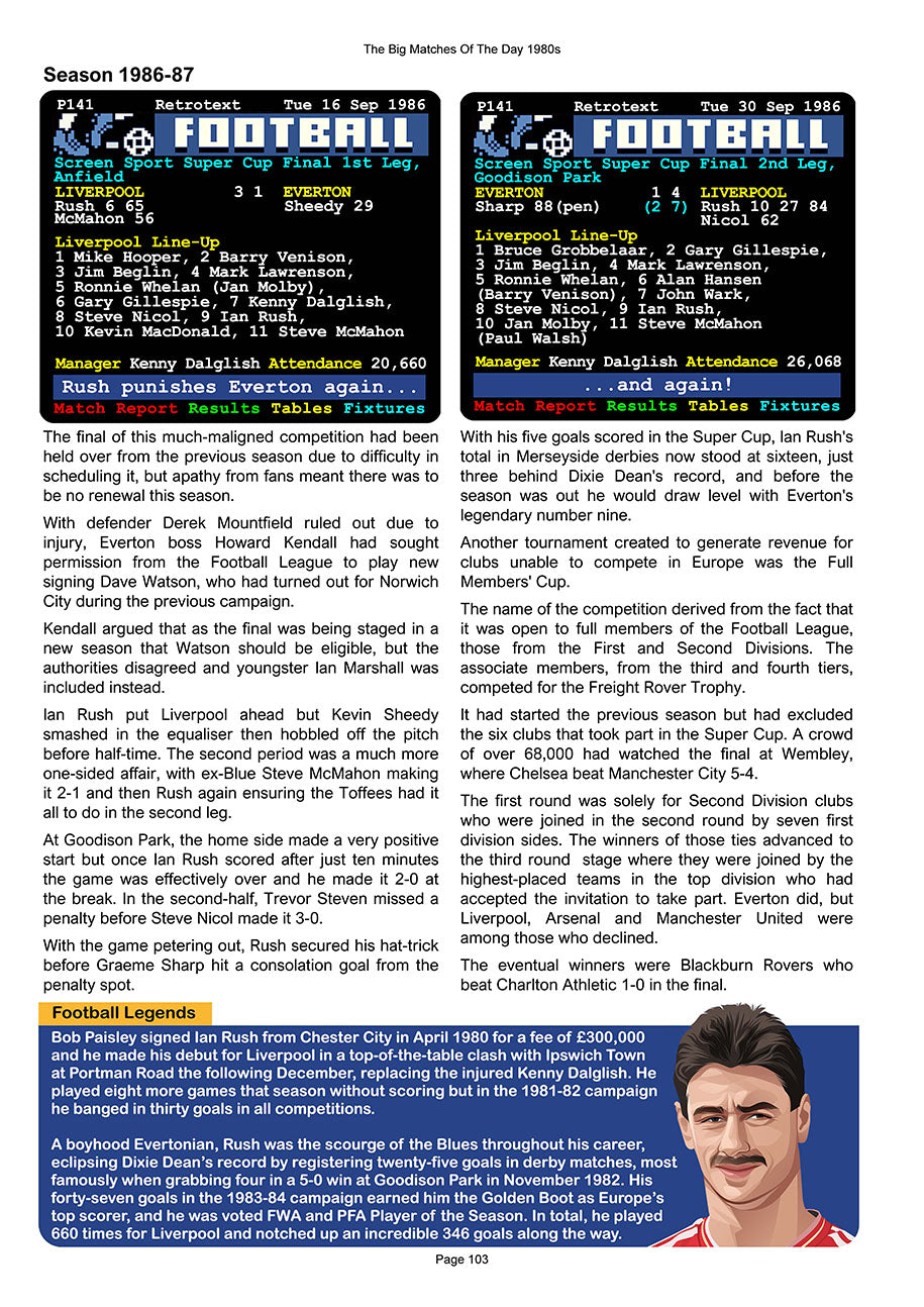 The Big Matches Of The Day 1980s featuring Liverpool