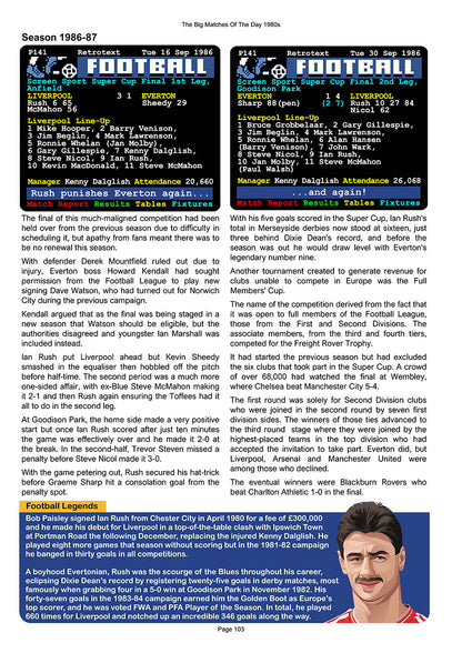 The Big Matches Of The Day 1980s featuring Liverpool