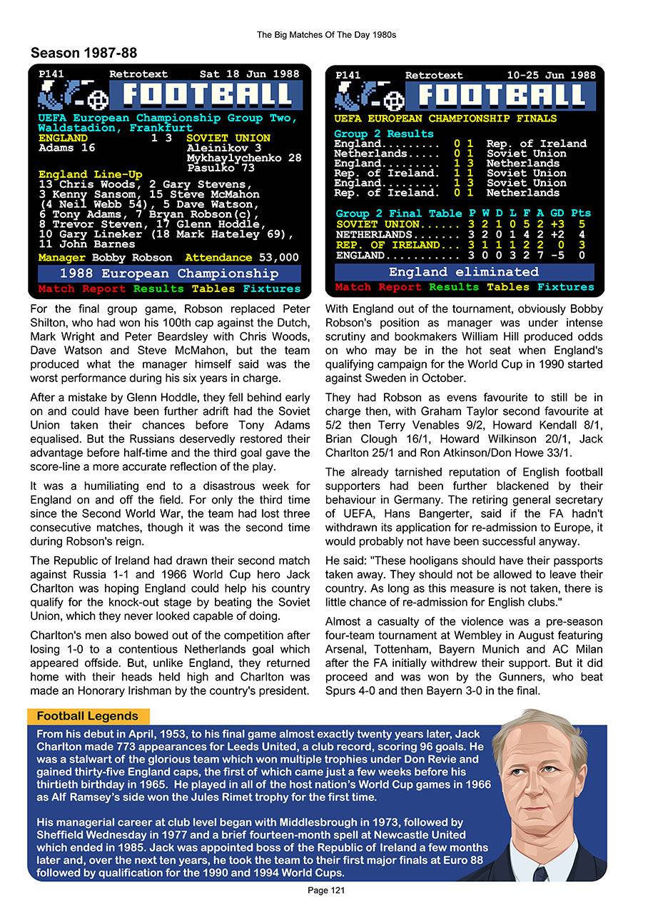 The Big Matches Of The Day 1980s featuring England