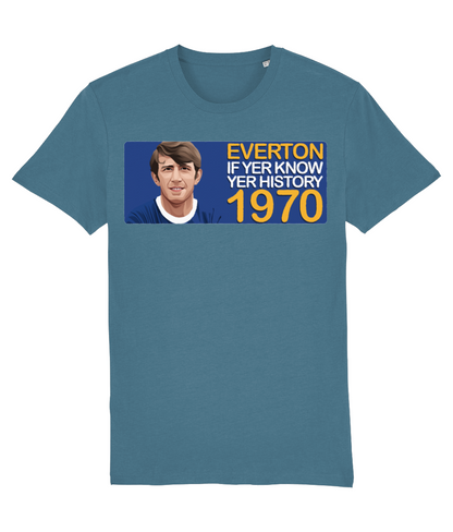 Everton 1970 Howard Kendall If Yer Know Yer History Unisex T-Shirt