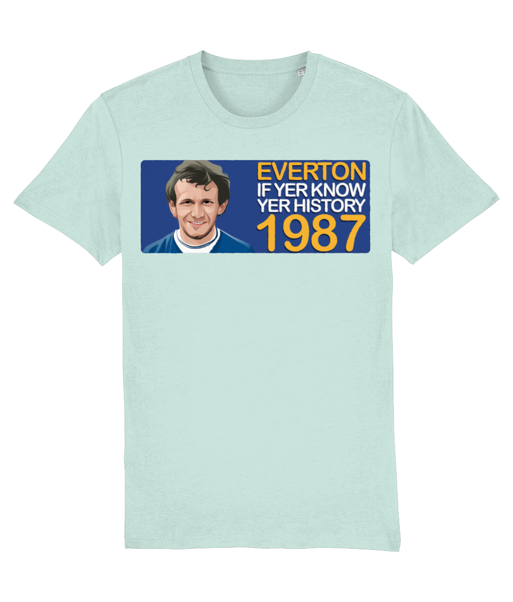 Everton 1987 Peter Reid If Yer Know Yer History Unisex T-Shirt