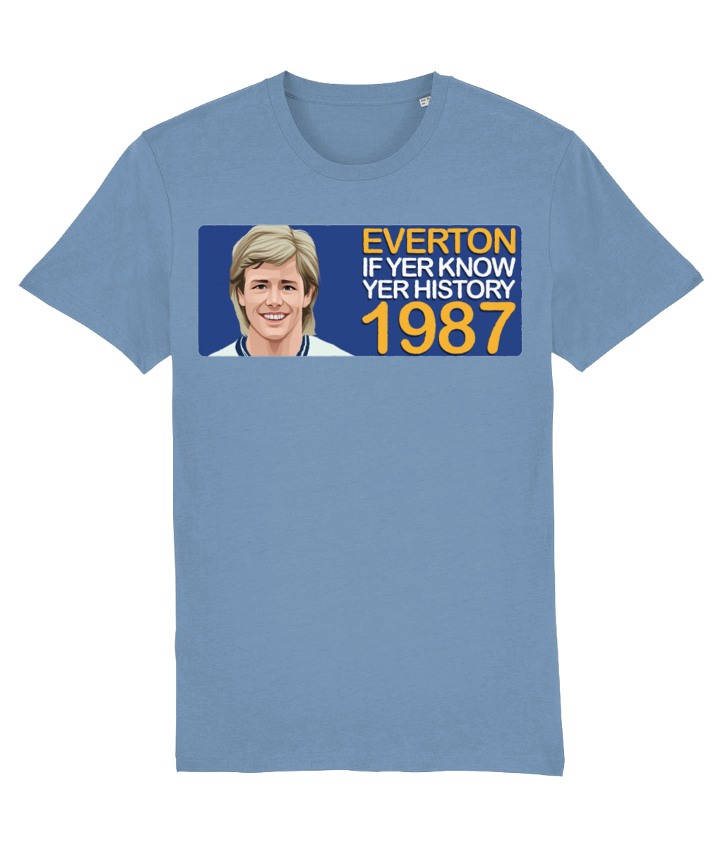 Everton 1987 Adrian Heath If Yer Know Yer History Unisex T-Shirt