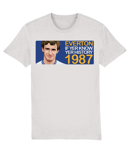 Everton 1987 Kevin Sheedy If Yer Know Yer History Unisex T-Shirt