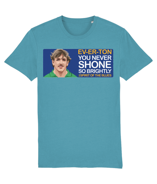 Everton Neville Southall The Spirit Of The Blues Unisex T-Shirt Stanley/Stella Retrotext Atlantic Blue XX-Small 