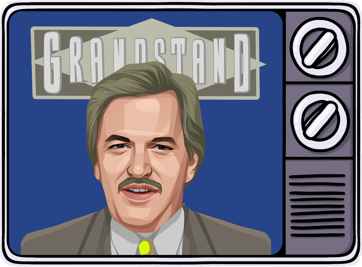 Retrotext book cover featuring a cartoon illustration of a 1980s television set displaying a man with a mustache
