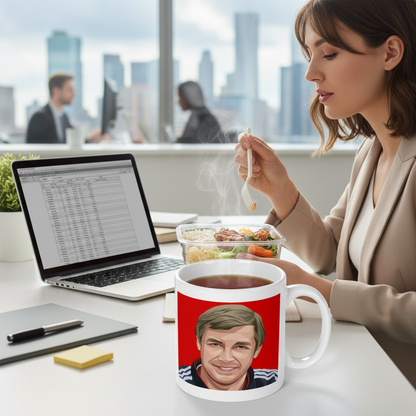 Retrotext Manchester United 2013 Premier League Champions Alex Ferguson glossy white 11oz ceramic mug on office desk