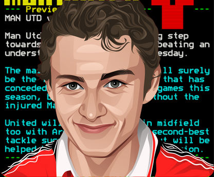 Retrotext The Big Matches Of The Day 1990s book cover featuring a stylized digital illustration of a young footballer