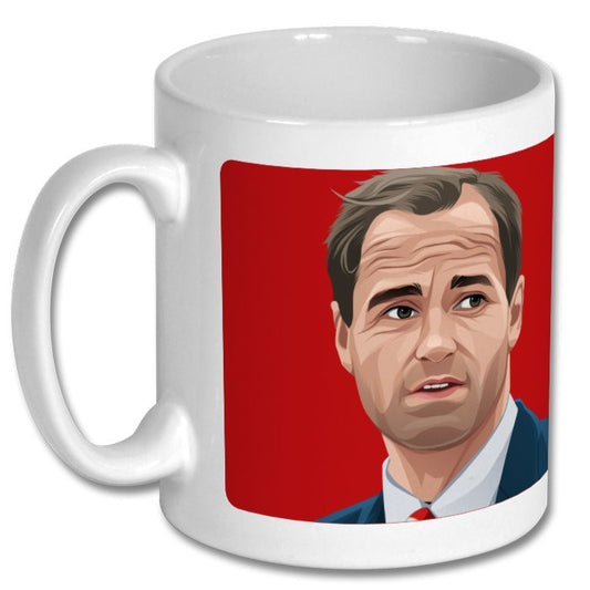 Retrotext Arsenal 1991 Division One Champions George Graham glossy white 11oz ceramic mug with red background