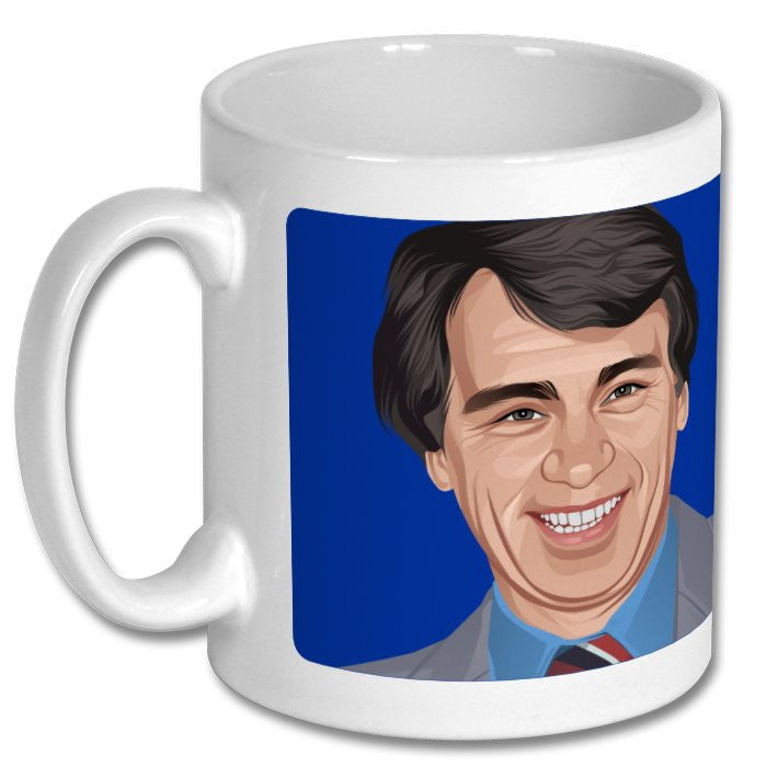 Retrotext ceramic mug featuring a portrait of a football figure from the 1978 Ipswich Town FA Cup winning team.